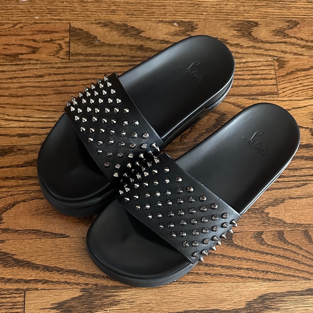 Christian Louboutin Black Studded Sandals